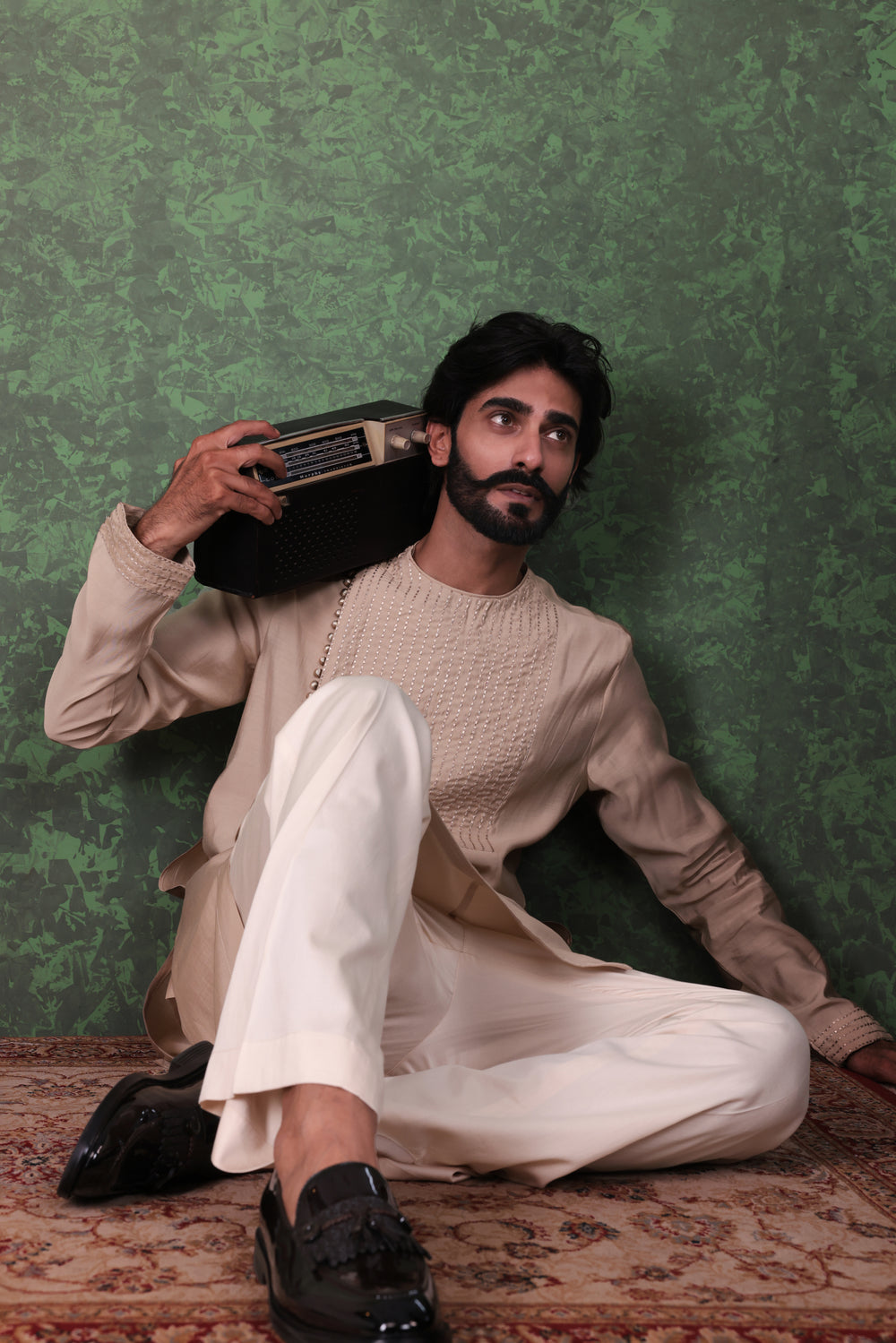 Mizaaj - Men's Beige Kurta set