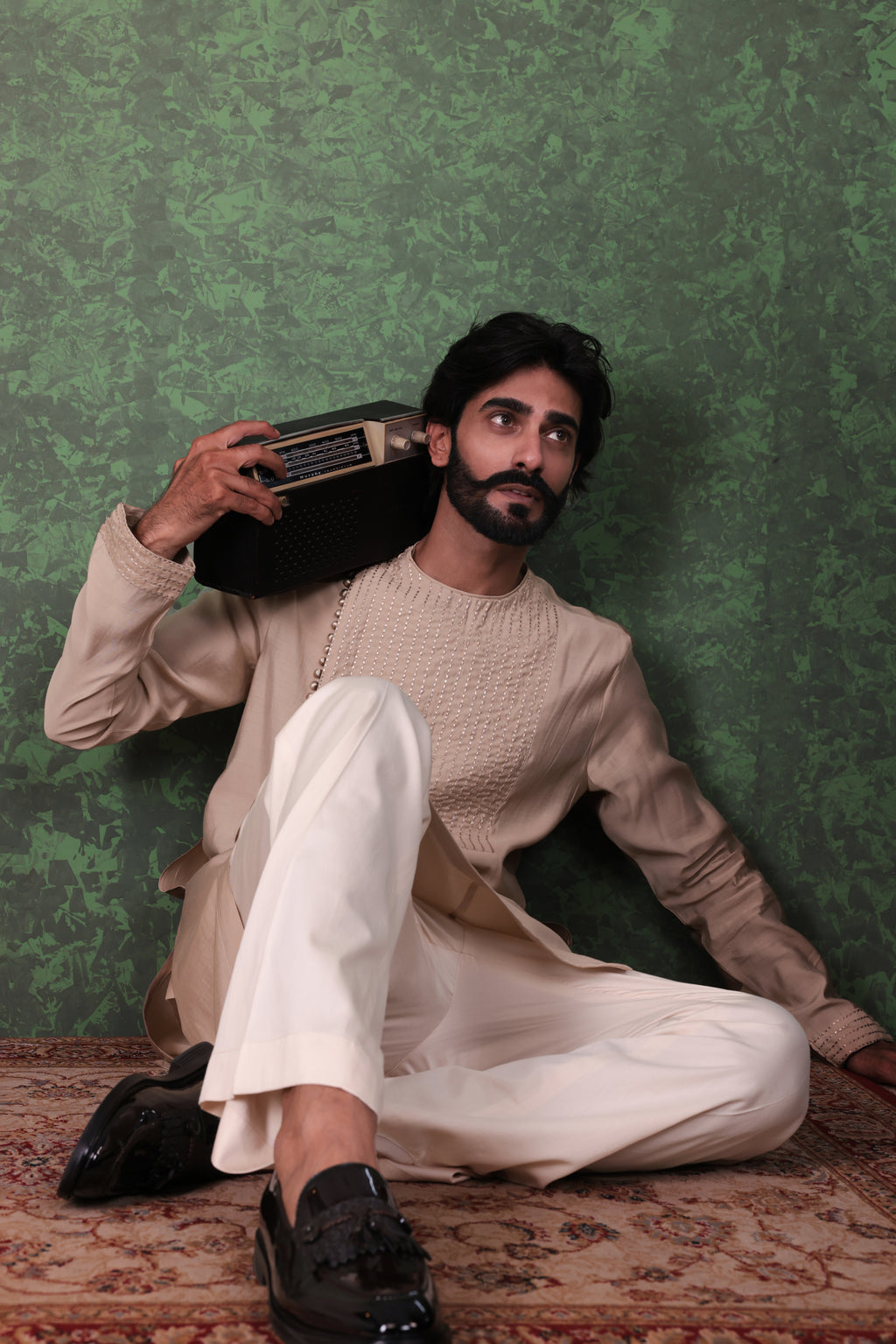 Mizaaj - Men's Beige Kurta set