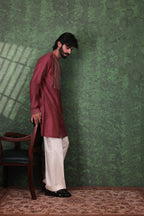 Mizaaj - Men's Wine Kurta set