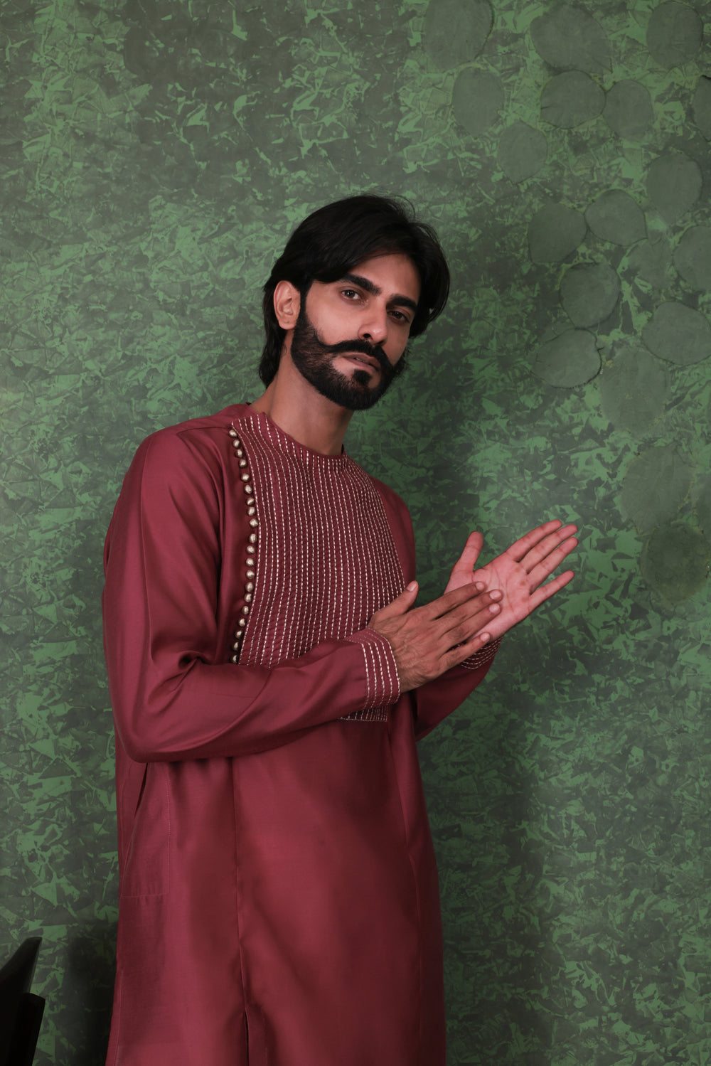 Mizaaj - Men's Wine Kurta set