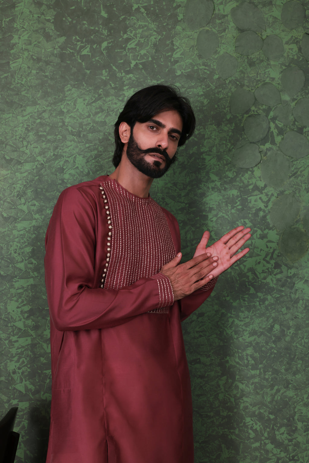 Mizaaj - Men's Wine Kurta set