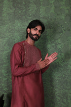 Mizaaj - Men's Wine Kurta set
