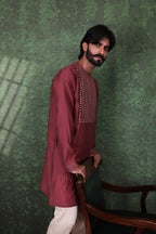 Mizaaj - Men's Wine Kurta set