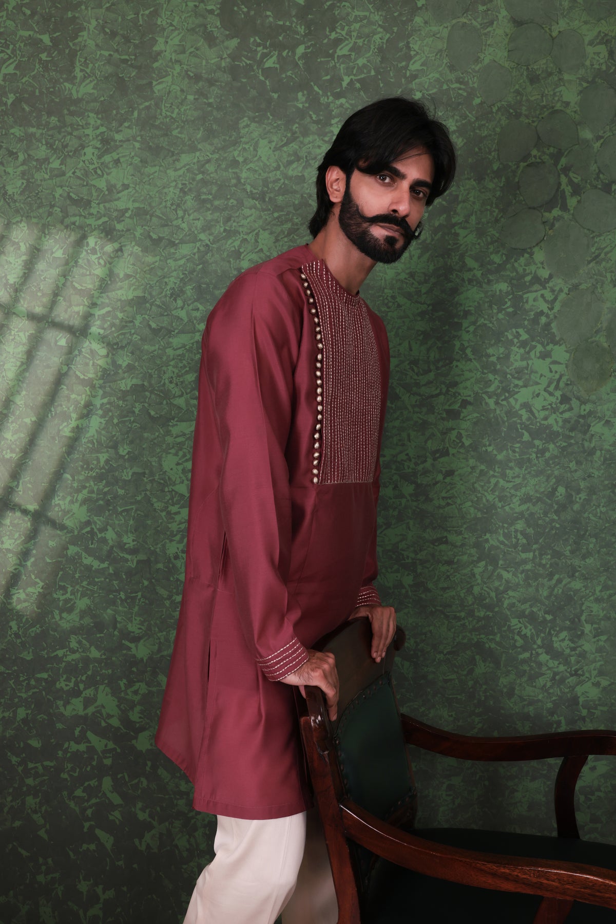 Mizaaj - Men's Wine Kurta set