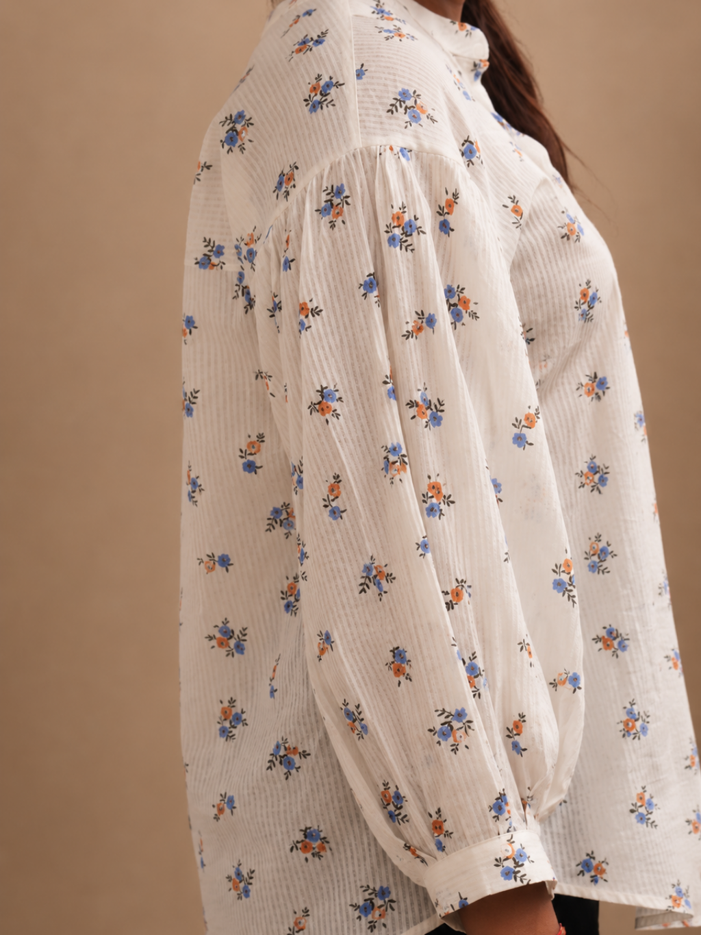 Balloon Sleeves Printed Women Top 