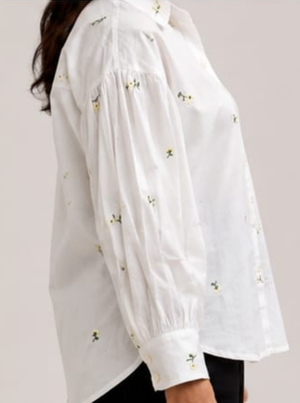 Baloon Sleeves White Shirt for Women
