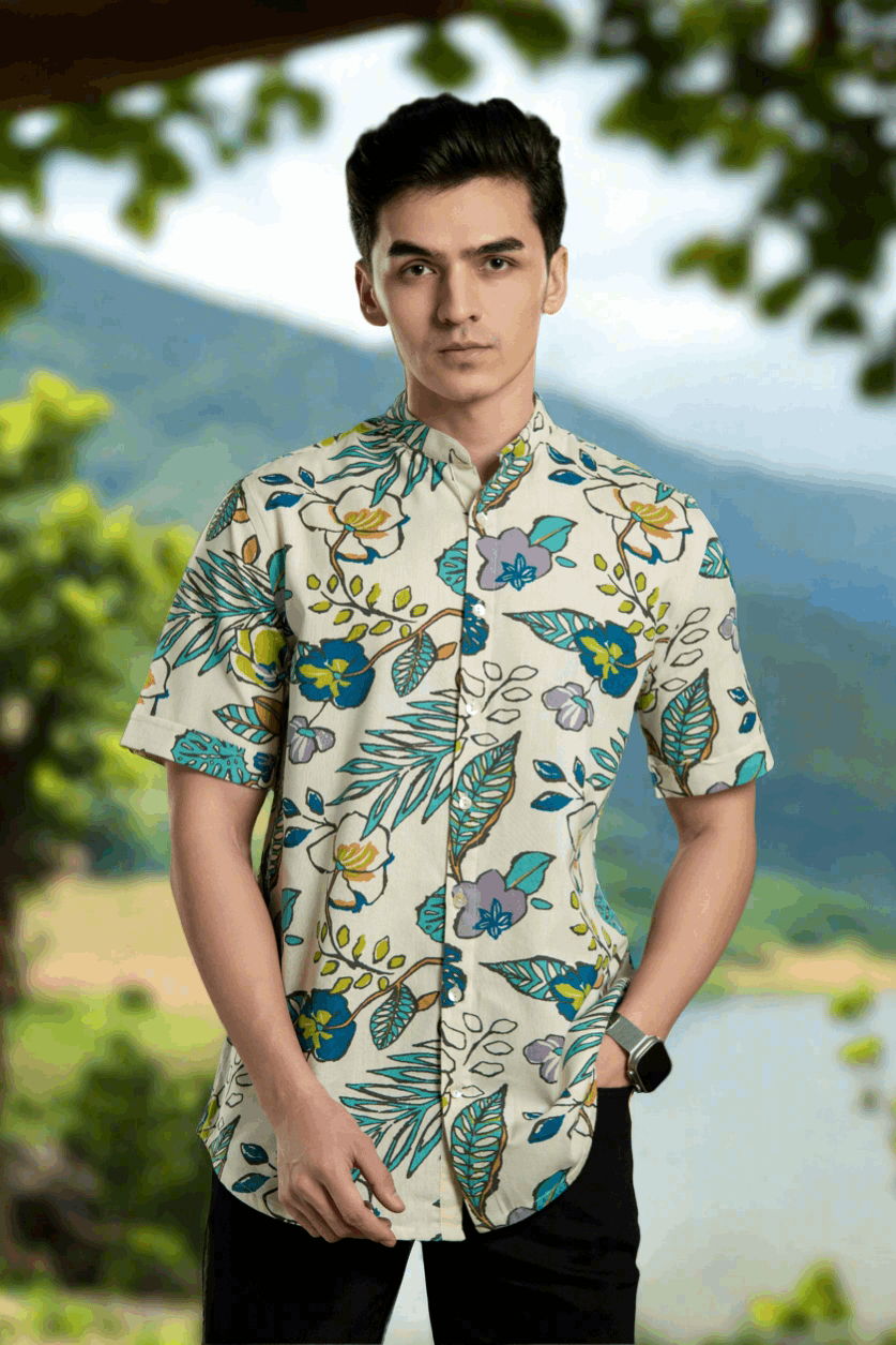 Contemporary Floral Shirt Casual Shirt