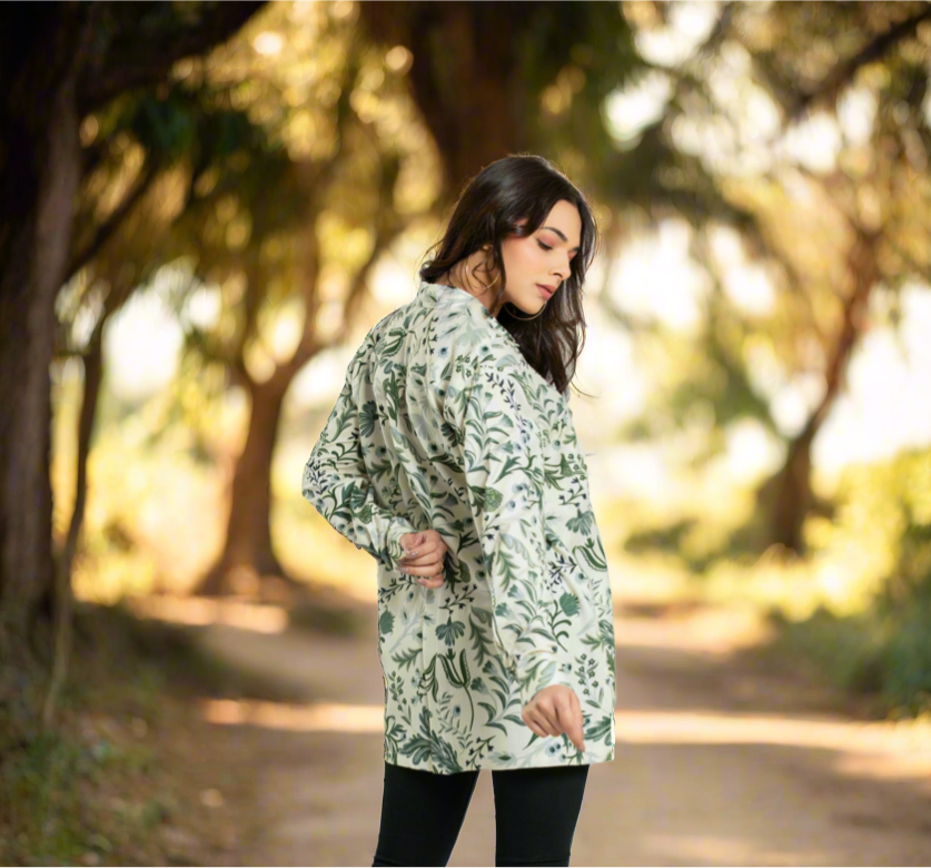 Beige Oversized Women Shirt