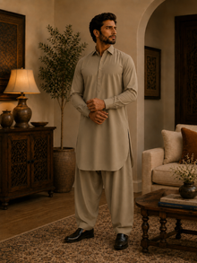 Pathani Kurta set - Khaki Beige