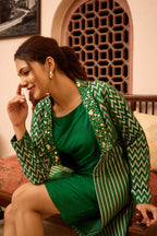 Rubab & Reva - Potli Buttons with Embroidered Collar Twin Set Twinning Statement