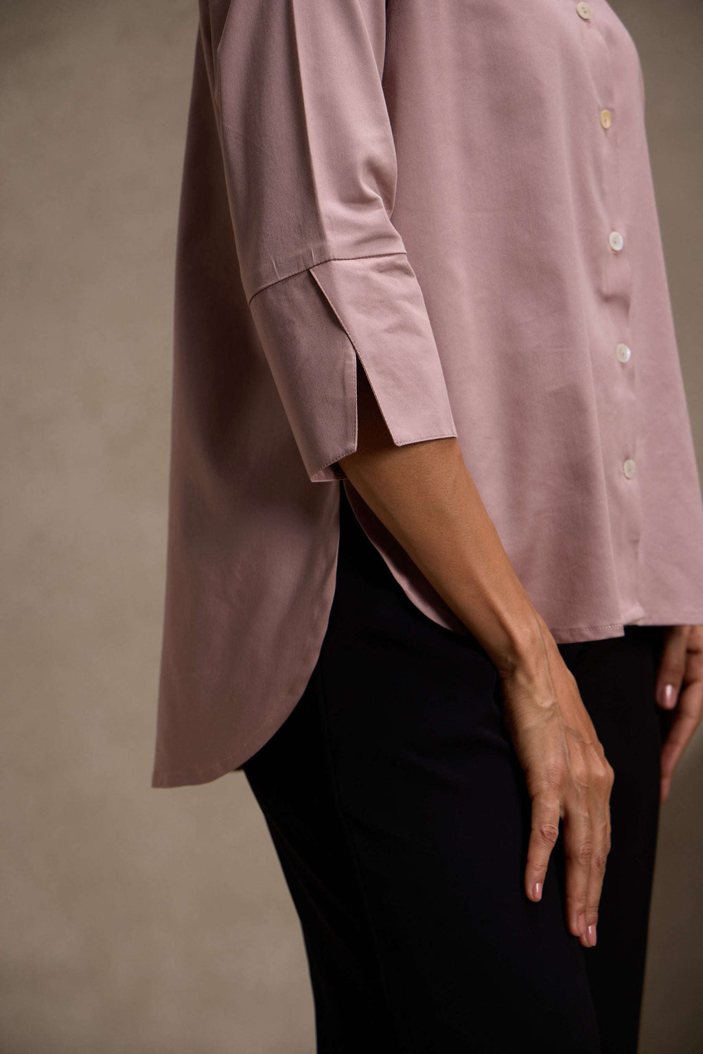 Dusky Rose - Cotton Satin Shirt for Women Women's Shirt Women's Shirt