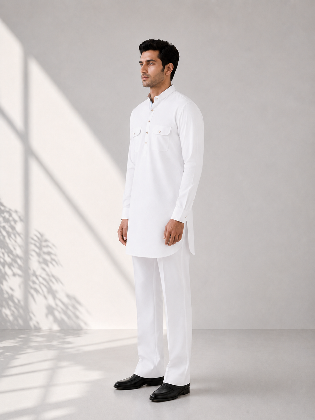 Best Casual White Mens Pathani Set 