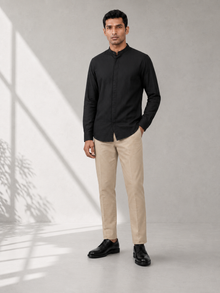 Cotton Dobby Shirt - Midnight Black