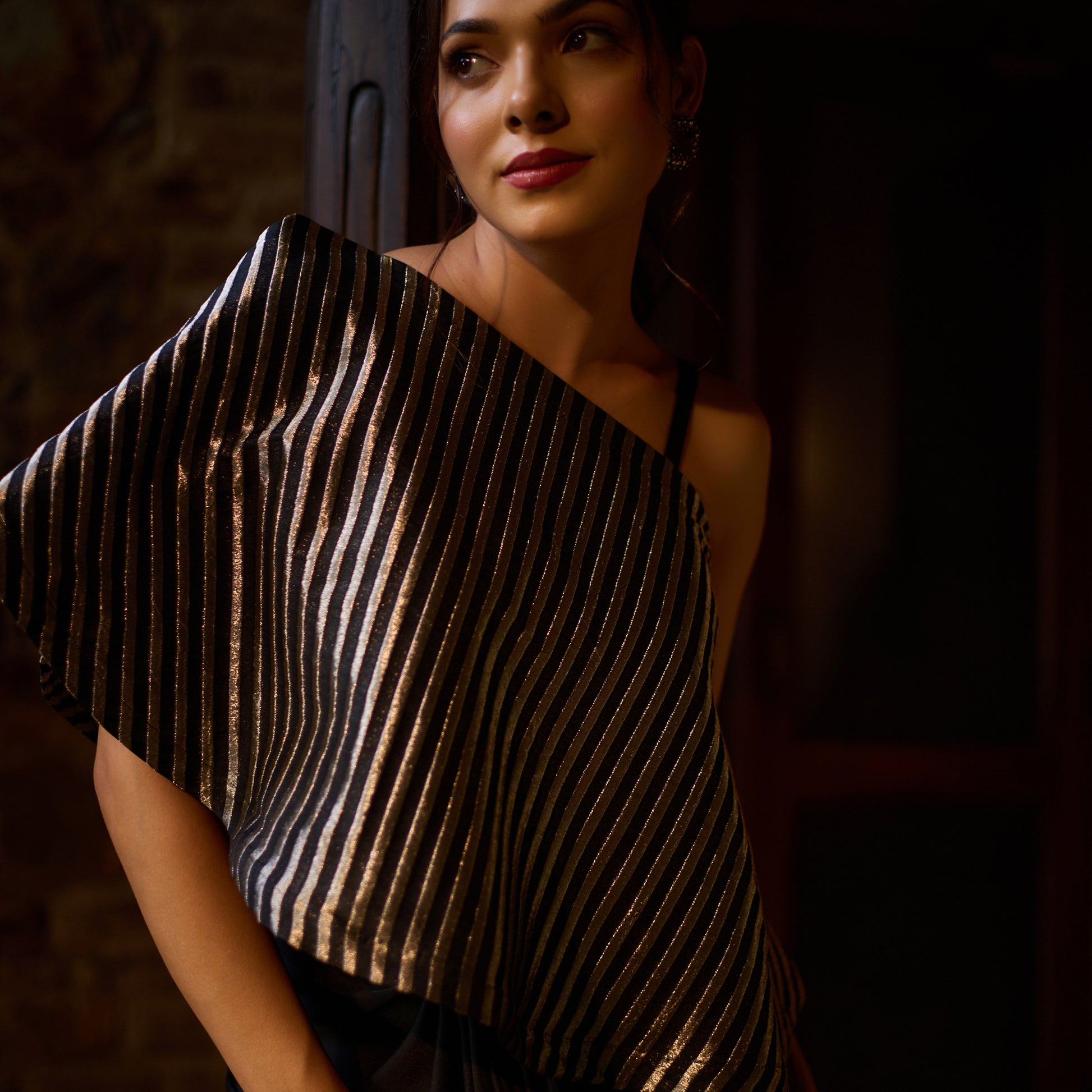 Black shoulder dress