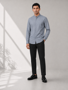 Cotton Dobby Shirt - Army Blue