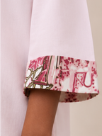 Boxy Sleeves Pink Printed Kurta Salwar Set