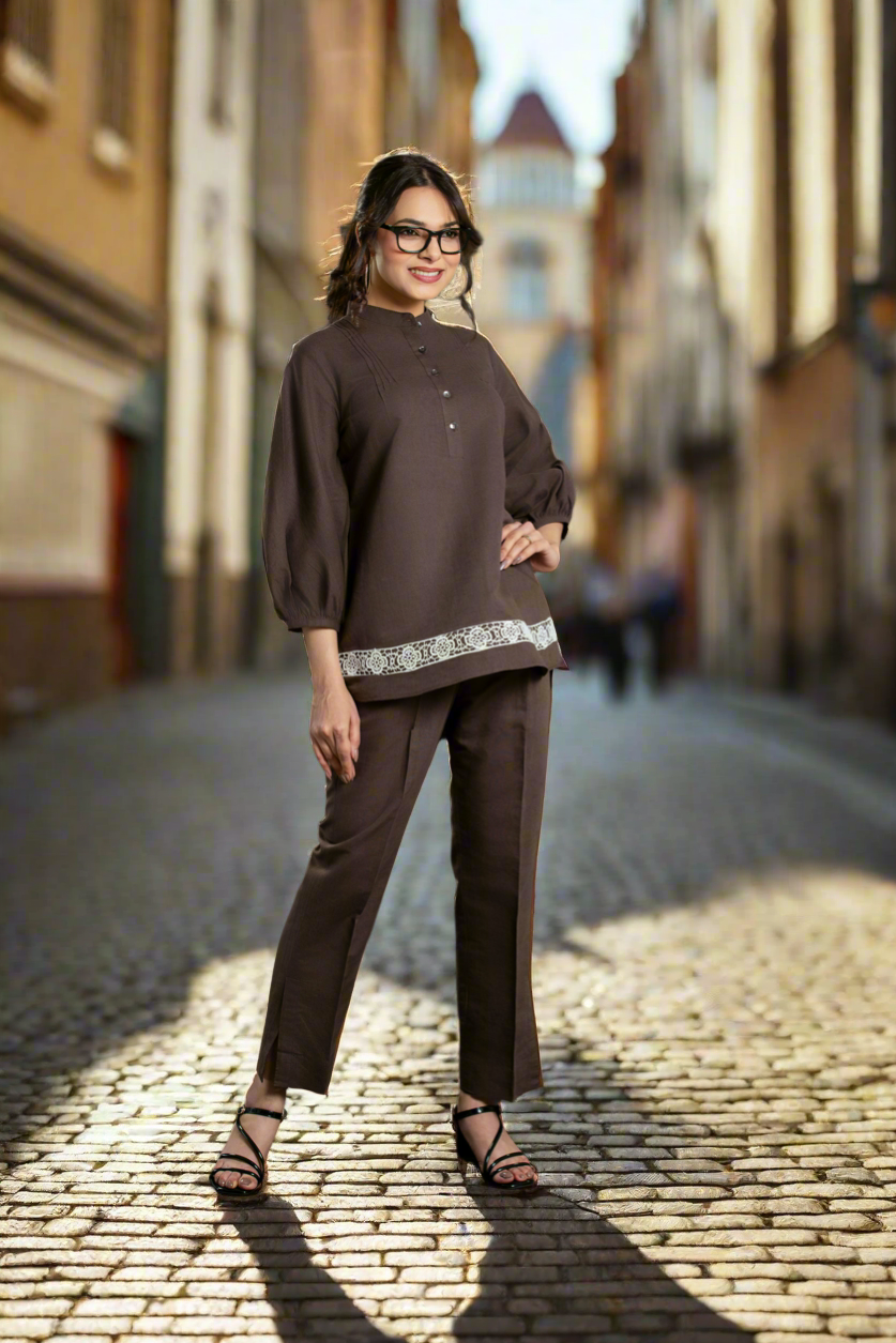 Brown short Co-ord set