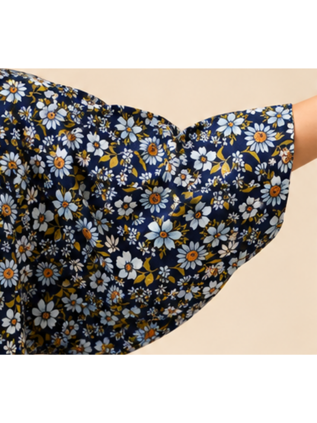 Butterfly Sleeves Daisy Flora Print Top