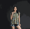 Women's Floral Cap Sleeve Top Casual Top