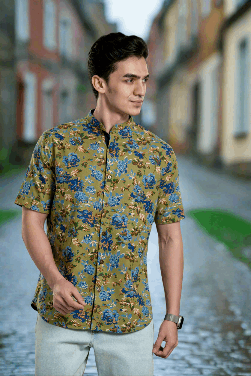Floral Print Short Sleeve Shirt Casual Shirt