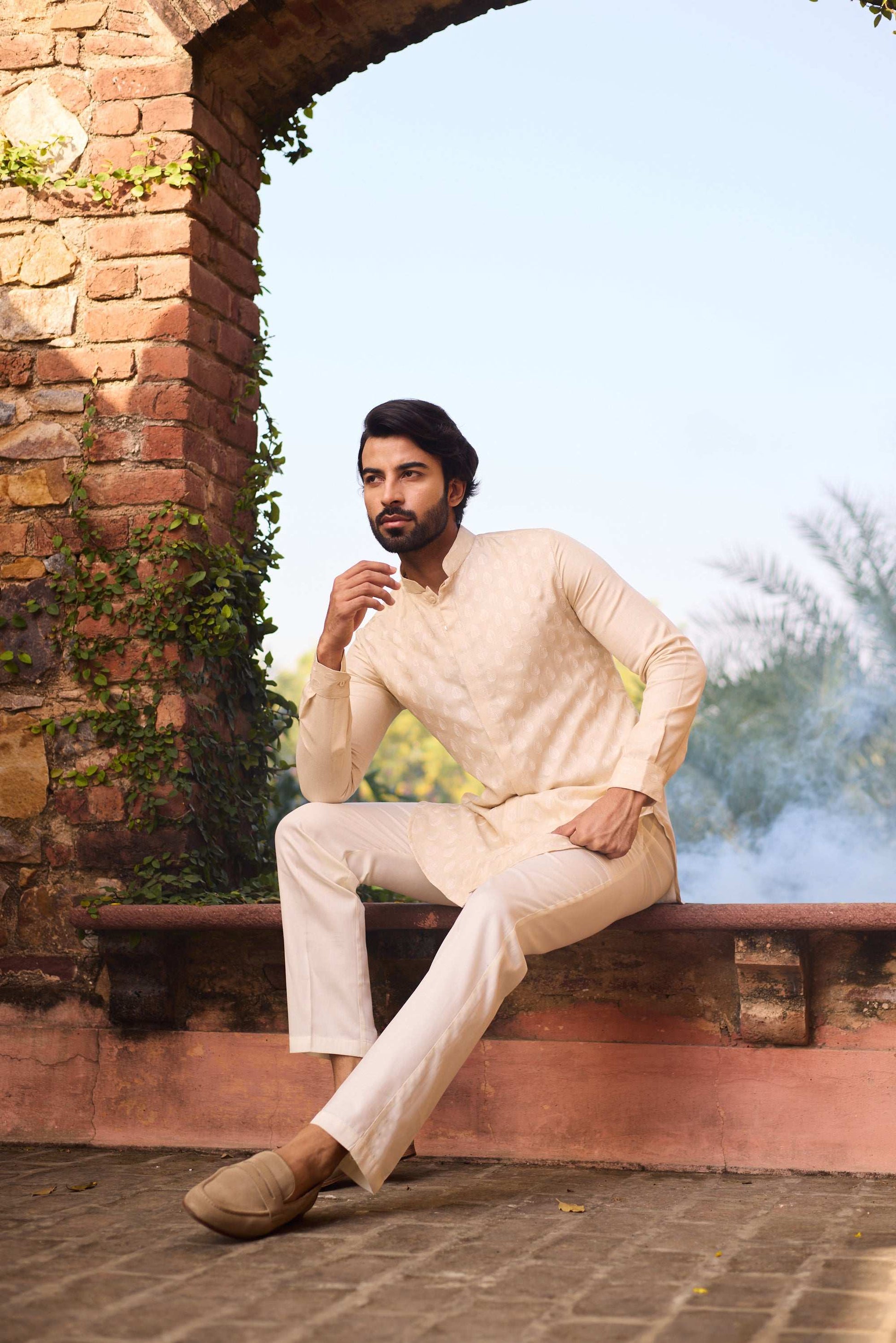 Dilshaad - Embroidered Designer Full Sleeves Kurta Set for Men Kurta Pant Set Kurta Pant Set