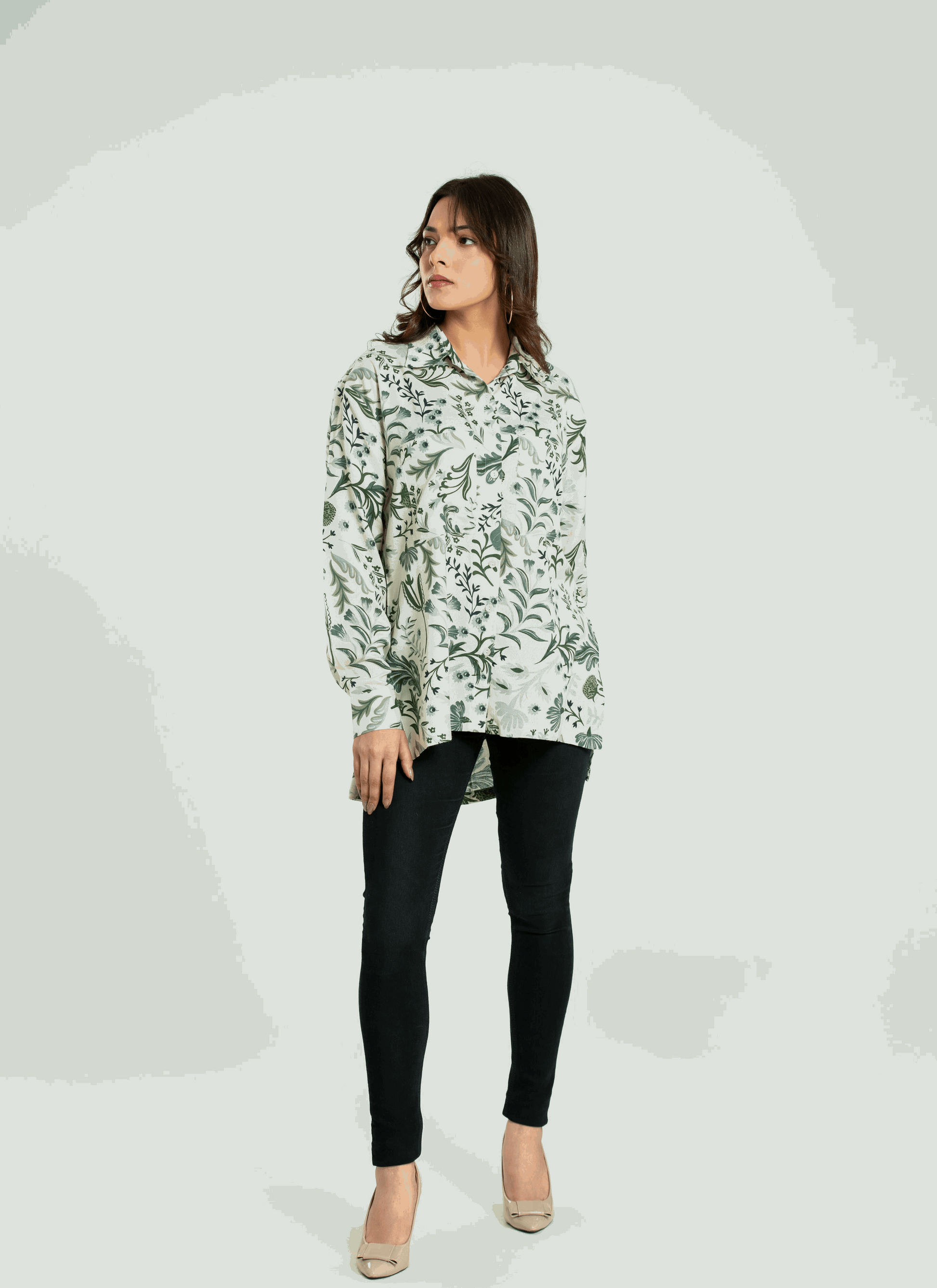 Women's Floral Oversize Fit Shirt Casual Shirt