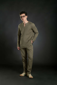 Minimal V-Neck Linen Co-Ord