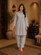 Buy Grey Pathani Kurta Set for Women 