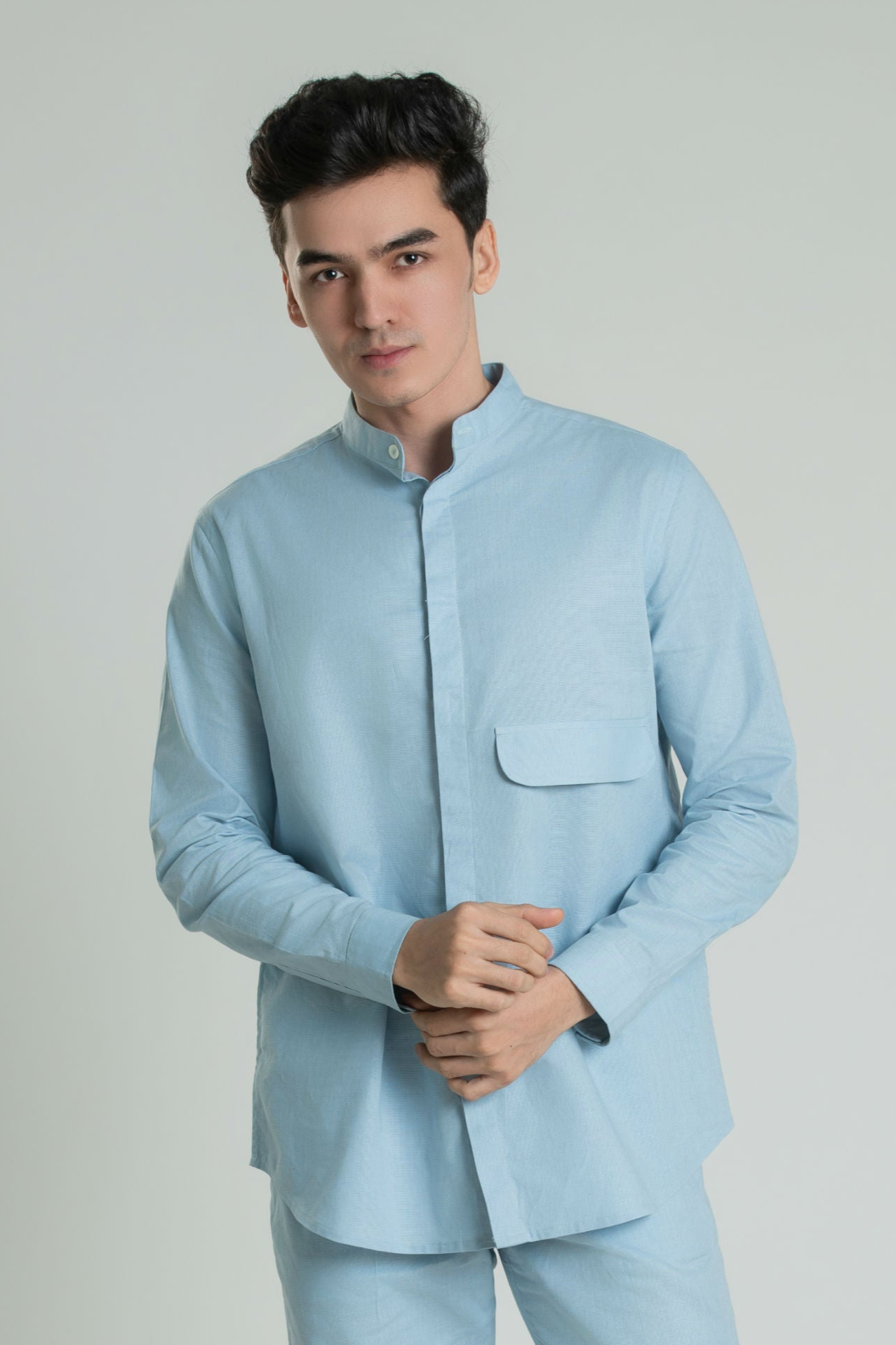 Buy Ice Blue Men Shirt