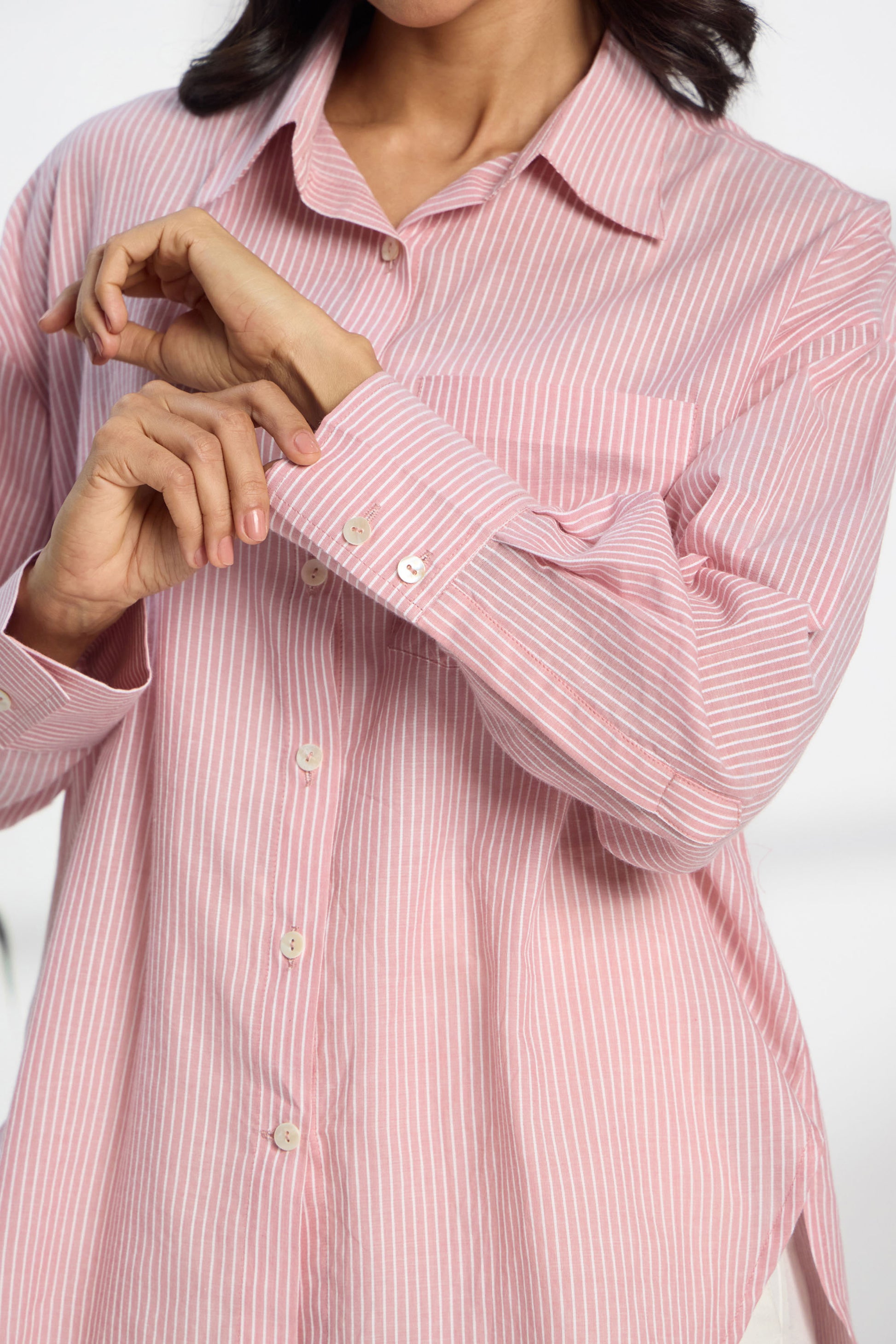 Buy Pink Stripe Women Shirt