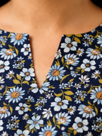 Buy V Neck Daisy Floral Print Women Top