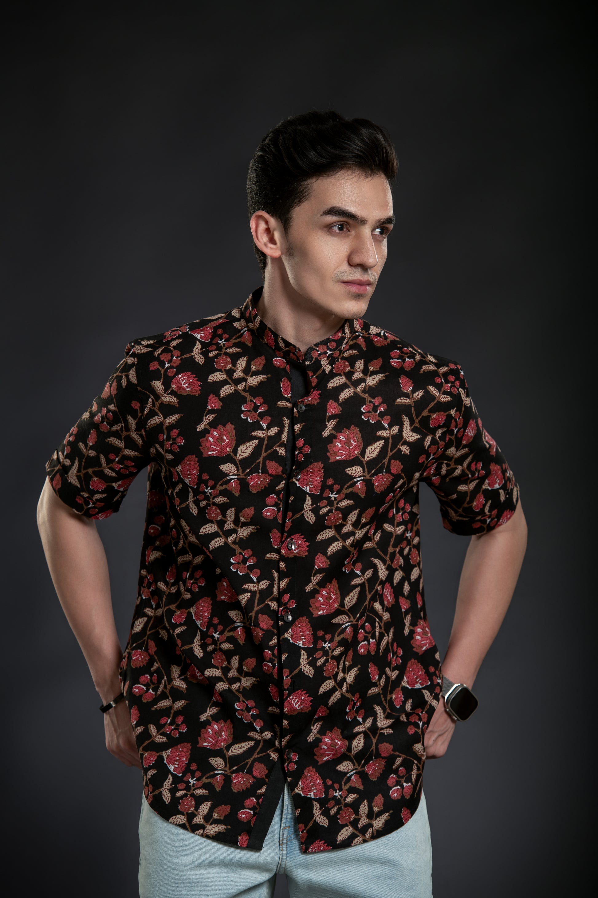 Buy short sleeves floral shirt