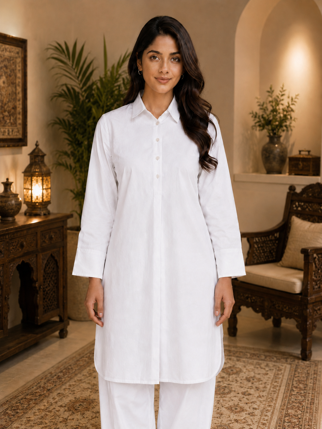 Classic Pathani Set - White