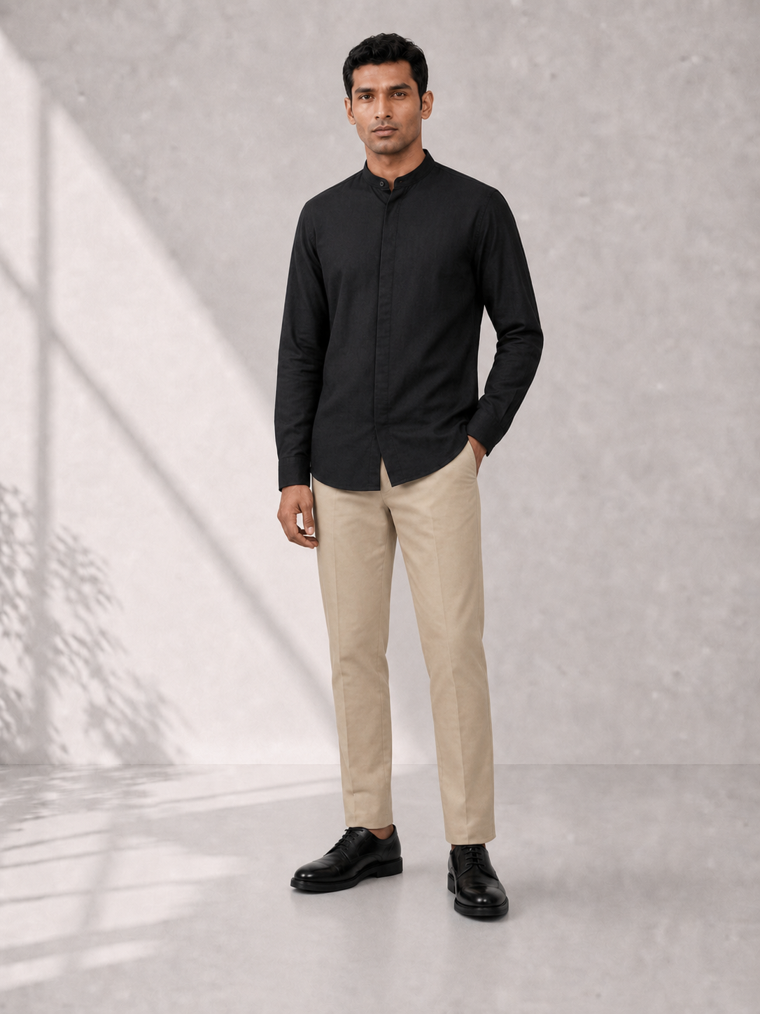 Cotton Dobby Shirt - Midnight Black