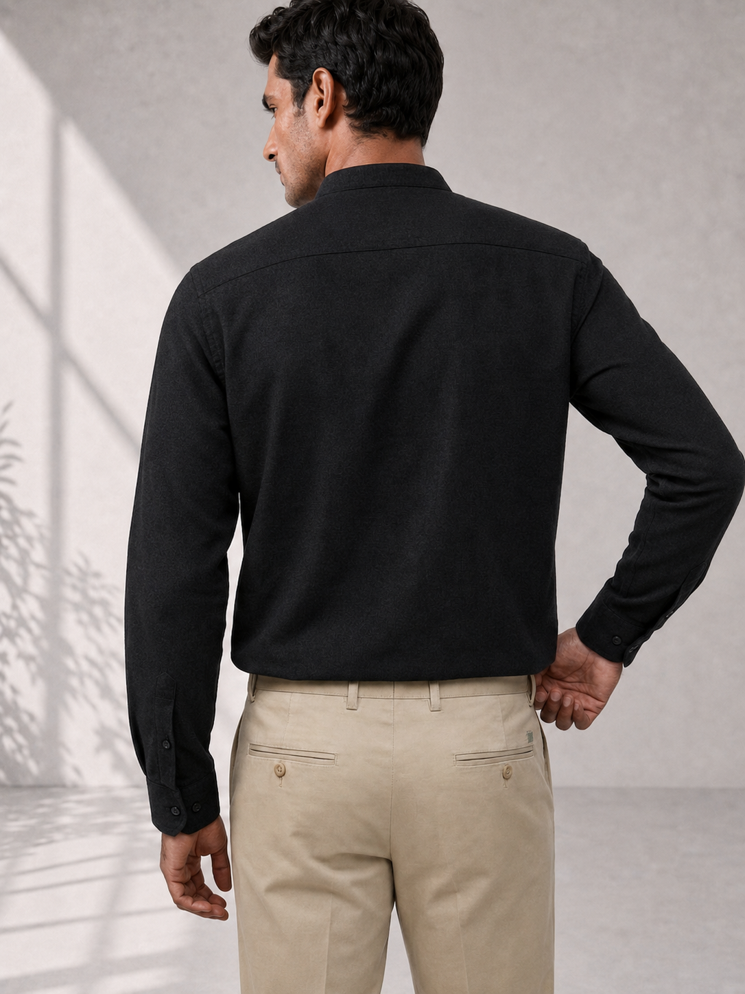Cotton Dobby Shirt - Midnight Black