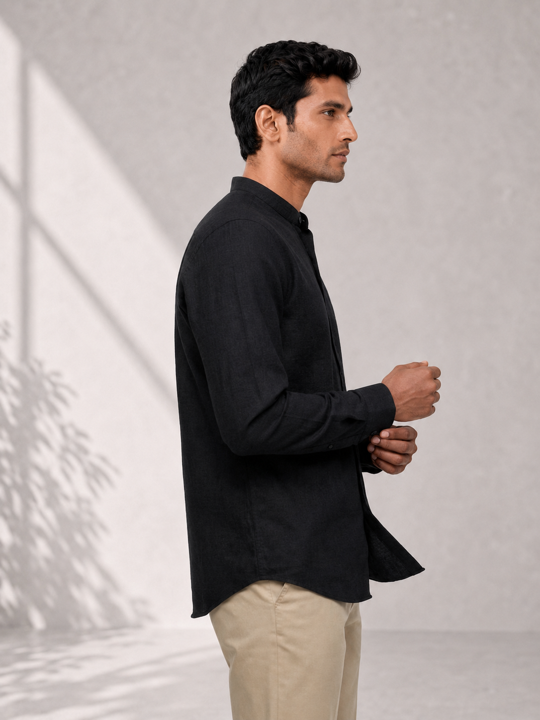 Cotton Dobby Shirt - Midnight Black