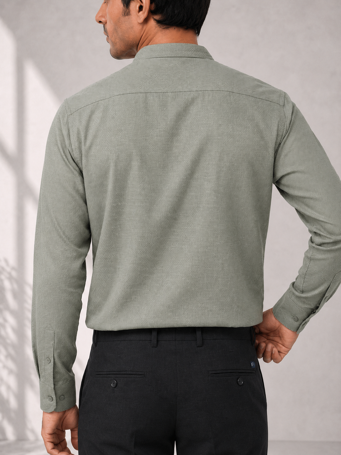 Cotton Dobby Shirt - Jade Green