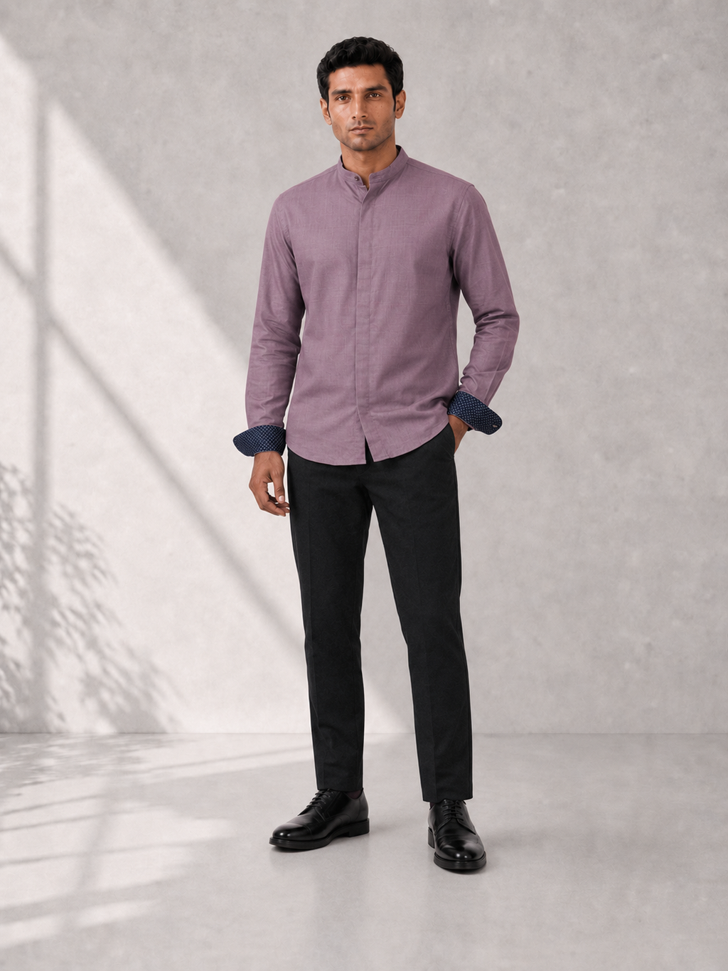Cotton Dobby Shirt - Dusky Orchid