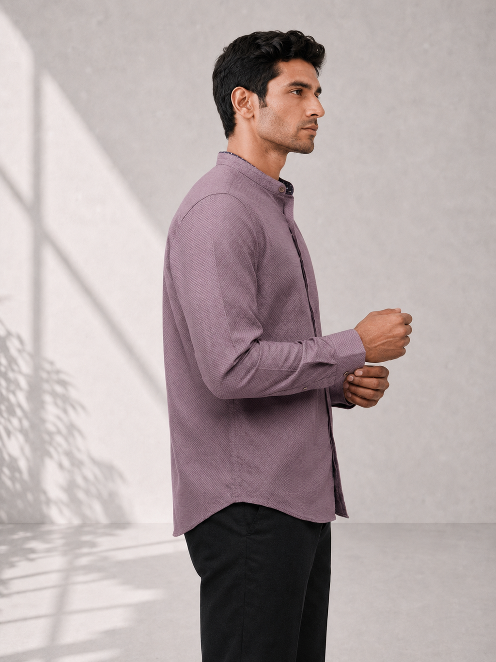 Cotton Dobby Shirt - Dusky Orchid