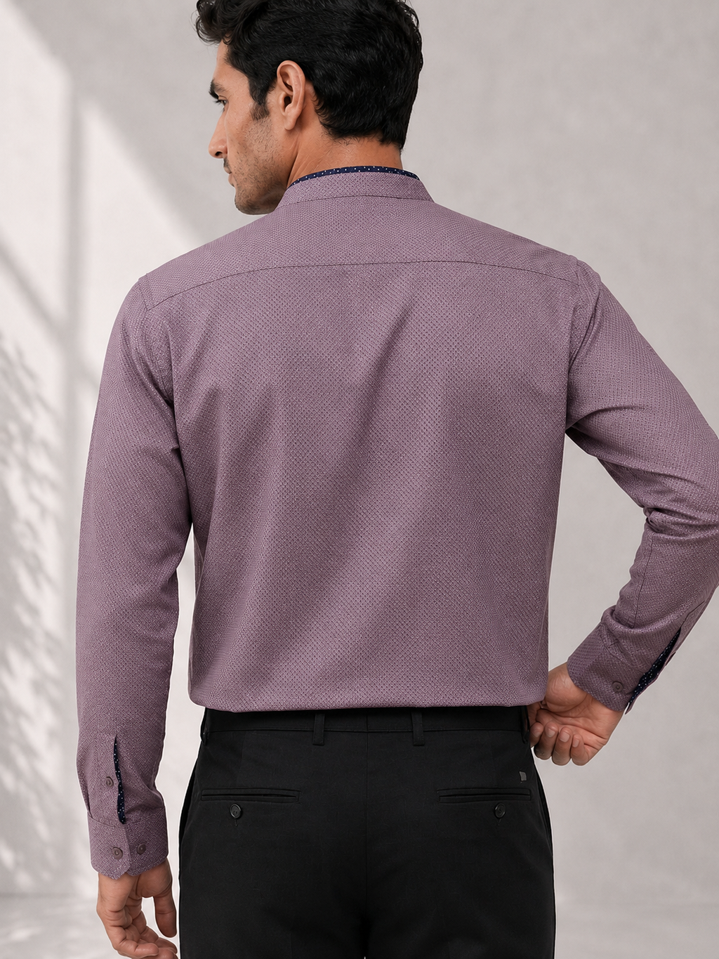 Cotton Dobby Shirt - Dusky Orchid