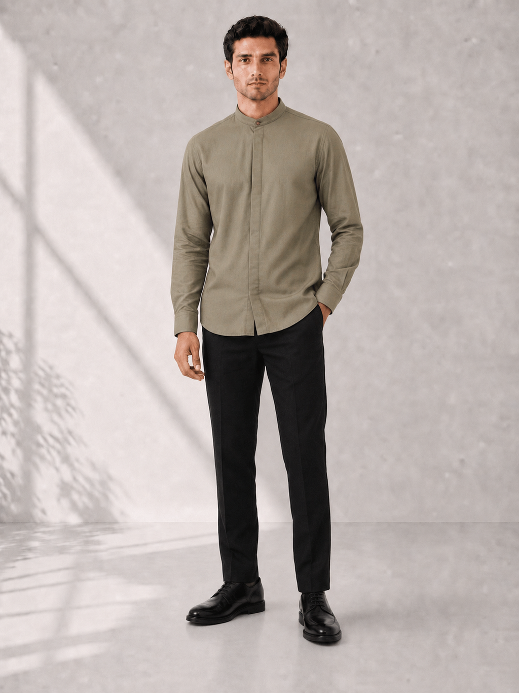 Cotton Dobby Shirt - Fern Green