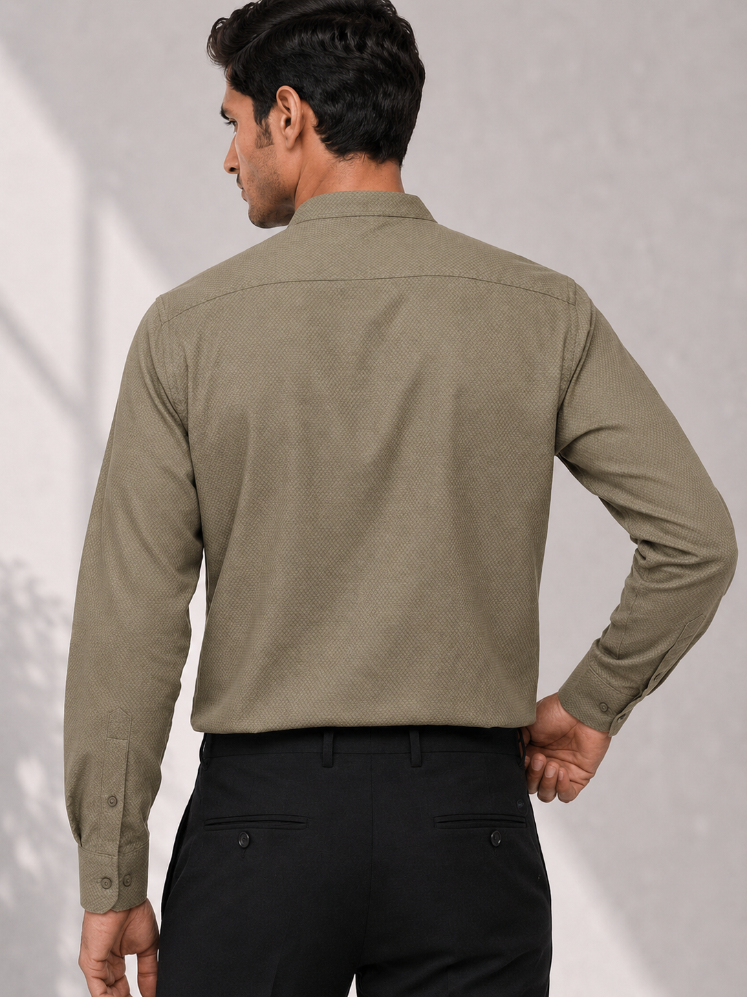 Cotton Dobby Shirt - Fern Green