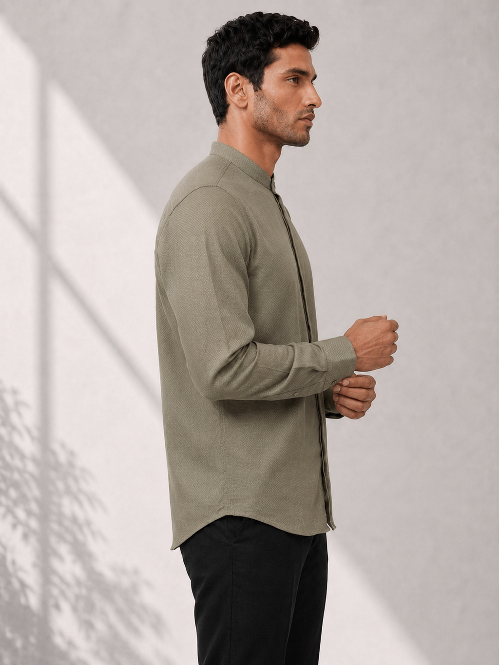 Cotton Dobby Shirt - Fern Green