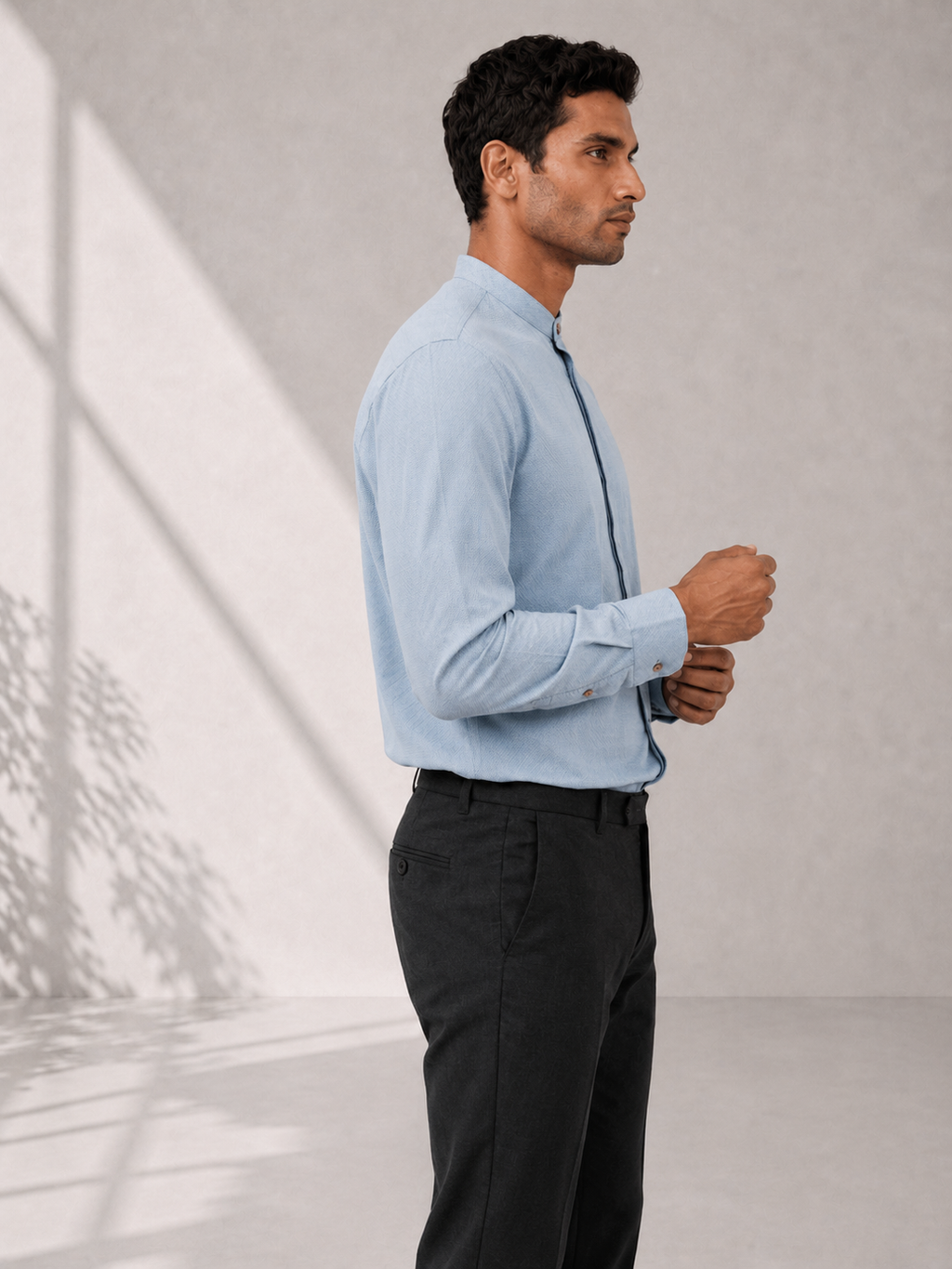 Cotton Dobby Shirt - Army Blue
