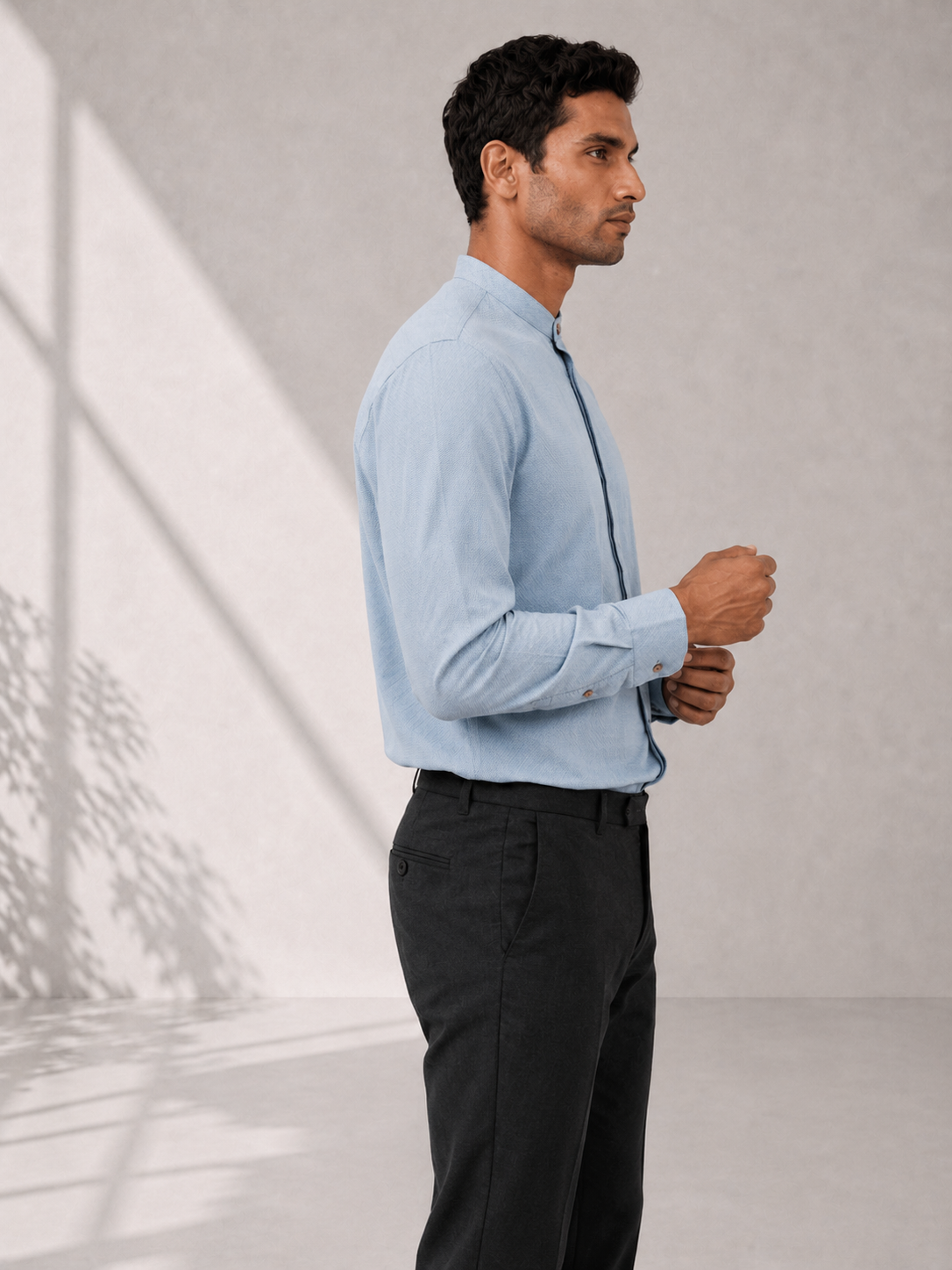 Cotton Dobby Shirt - Army Blue