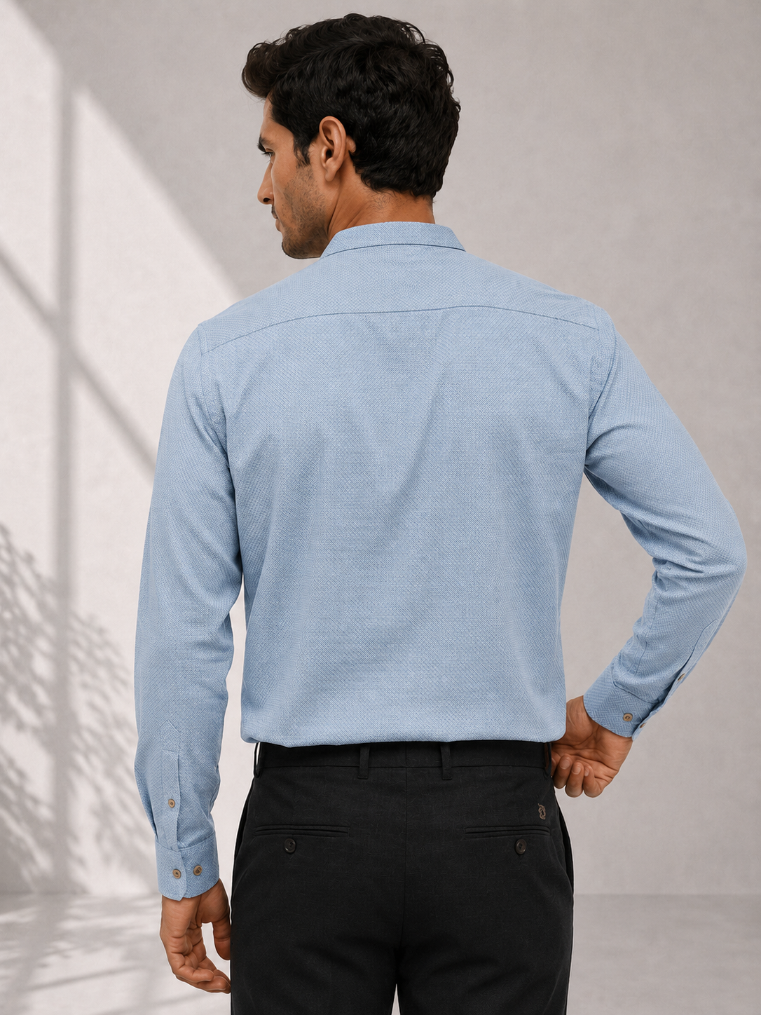Cotton Dobby Shirt - Army Blue