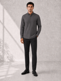 Self Stripe Short Kurta - Stone Grey