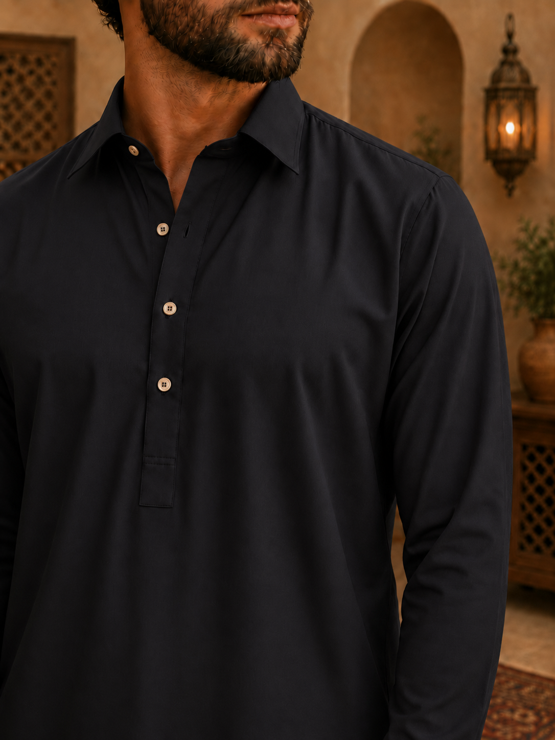 Pathani Kurta Set - Black