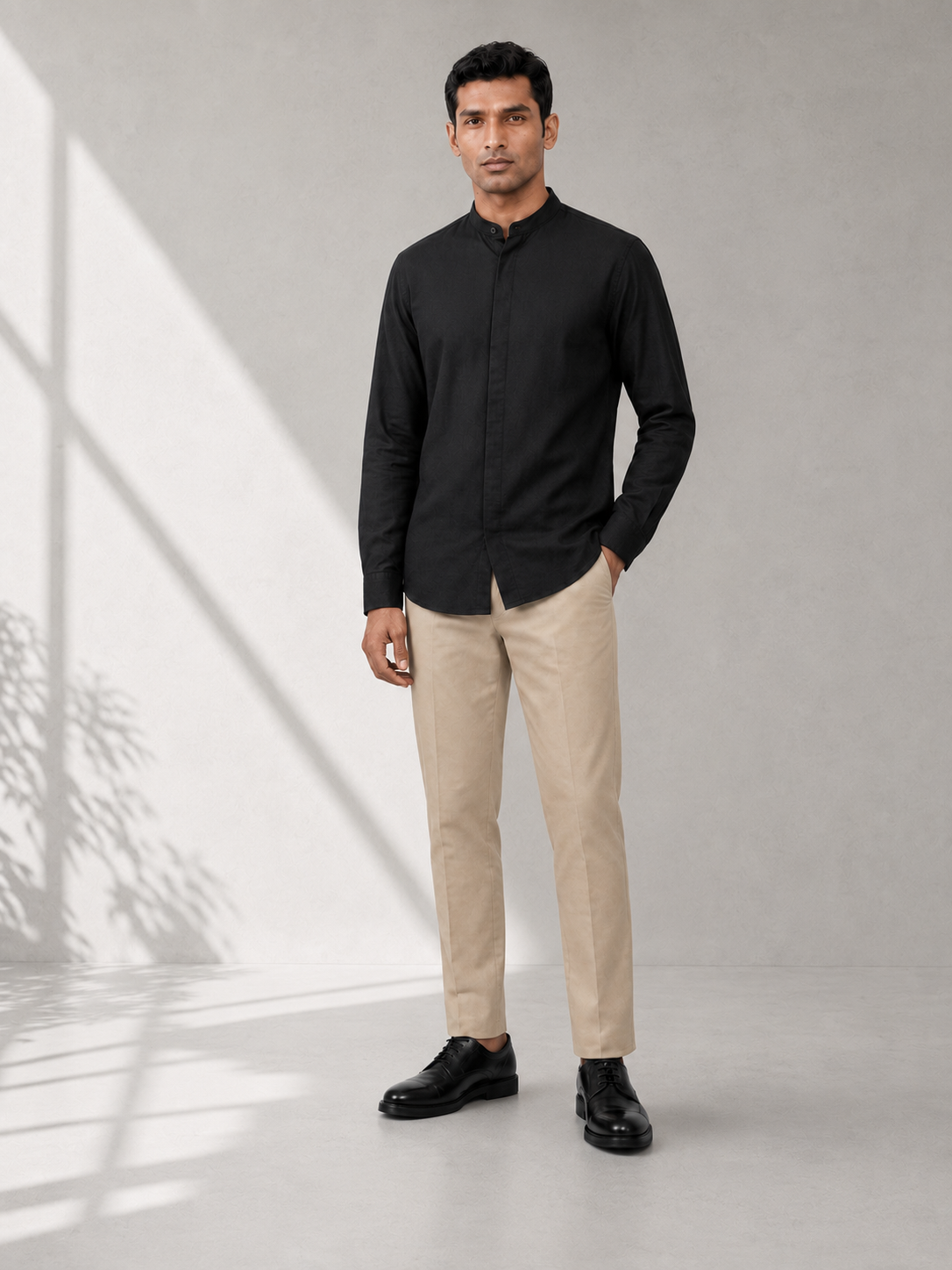 Cotton Dobby Shirt - Midnight Black