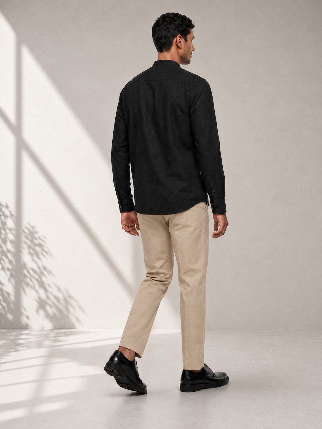 Cotton Dobby Shirt - Midnight Black